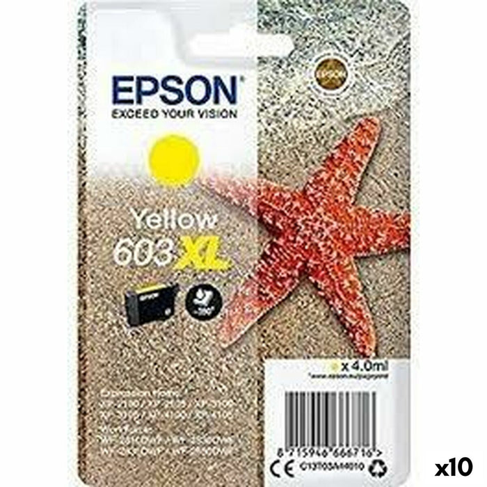 Оригиална касета за мастило Epson XP-2100 3100 4100 WF-2830DWF 2850DWF Жълт (10 броя)