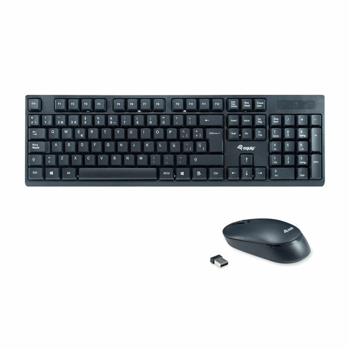Клавиатура Equip 245221 Черен Испанска Qwerty испански