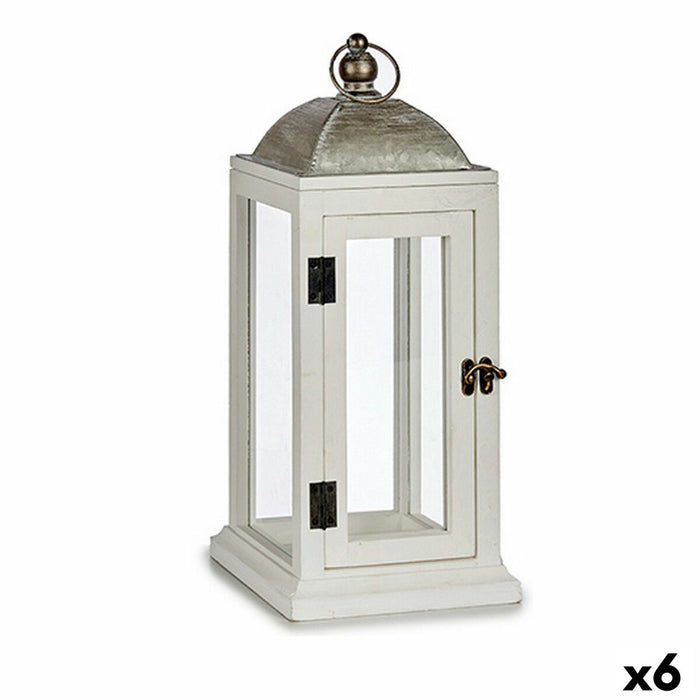 Latern Gift Decor 19B0806S-A1 19B0806S-A1 Бял Сребрист Дървен Метал 18 x 43 x 18 cm (6 броя)