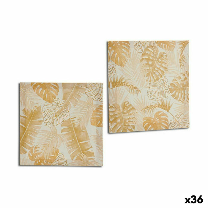 Пластно Gift Decor PC341809 PC341809 Златен Лист на растение 28 x 28 x 1,5 cm (36 броя)