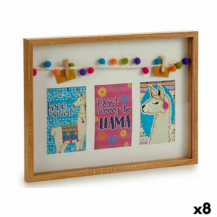 Държатели за стена Gift Decor 8K722946T 8K722946T Многоцветен Дървен Лама Пискюли (8 броя)