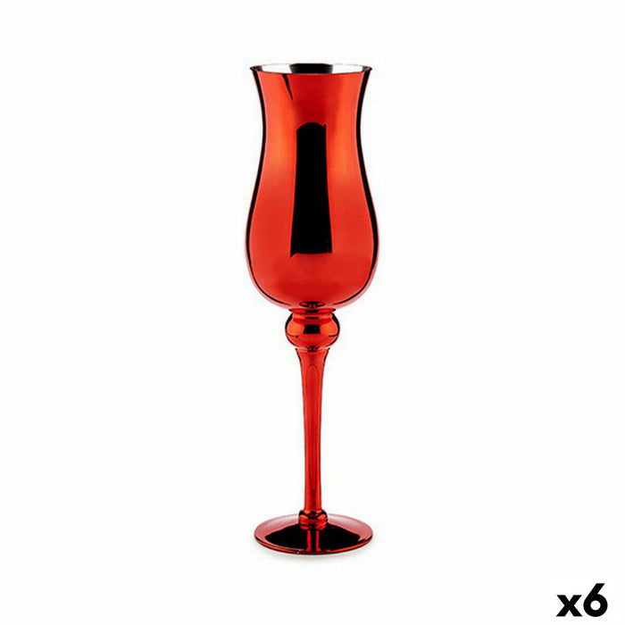 Поставка за свещ Gift Decor AR1903121 AR1903121 Червен Кристал 13,5 x 4,5 x 13,5 cm 13,5 x 45 x 13,5 cm (6 броя)