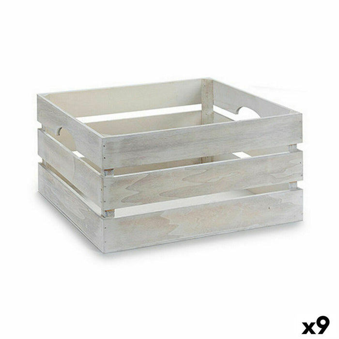 Декоративна кутия Gift Decor 4611A-WHI 4611A-WHI Бял Дървен Топола Тополово дърво (9 броя)