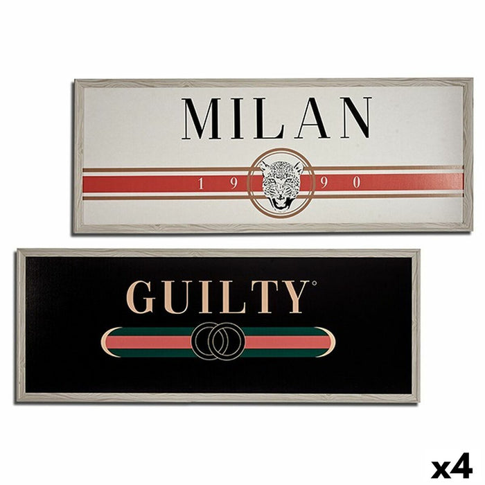 Картина Gift Decor 94970 GUILTY MILAN Бял Черен Бежов Сметана ПДЧ 2 x 46 x 121 cm (4 броя)