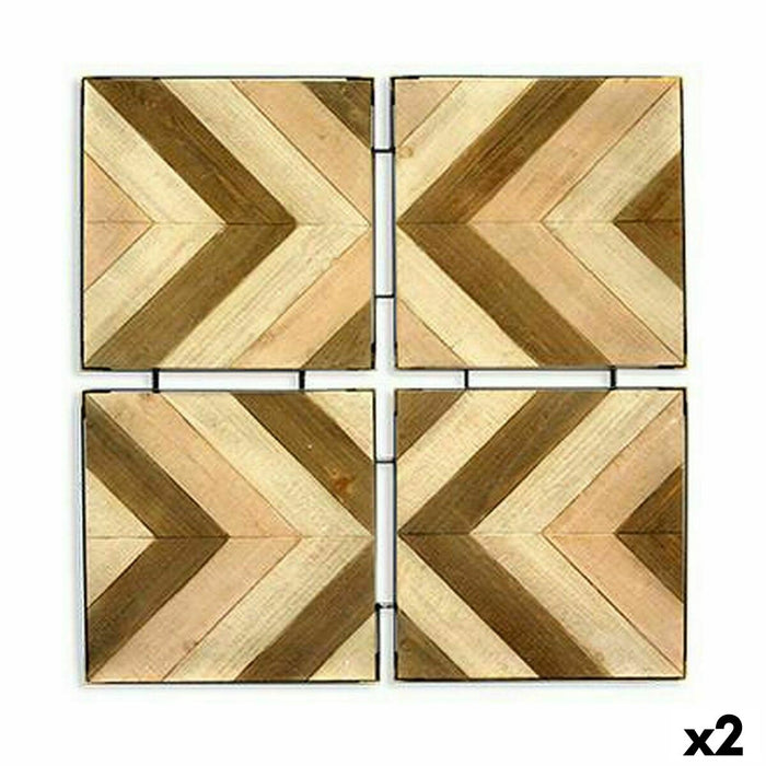 Декорация за стена Gift Decor 6AB1147 Bafana Кафяв Бежов 3 x 82,5 x 82,5 cm (2 броя)