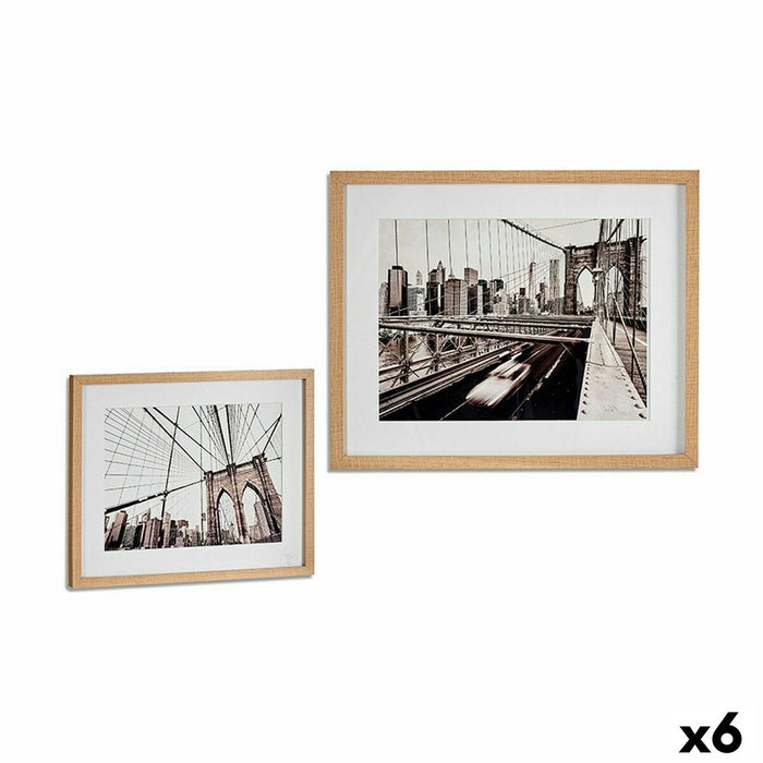 Картина Gift Decor 94949 94949 Кафяв Дървен Cтъкло 43 x 3 x 53 cm (6 броя)