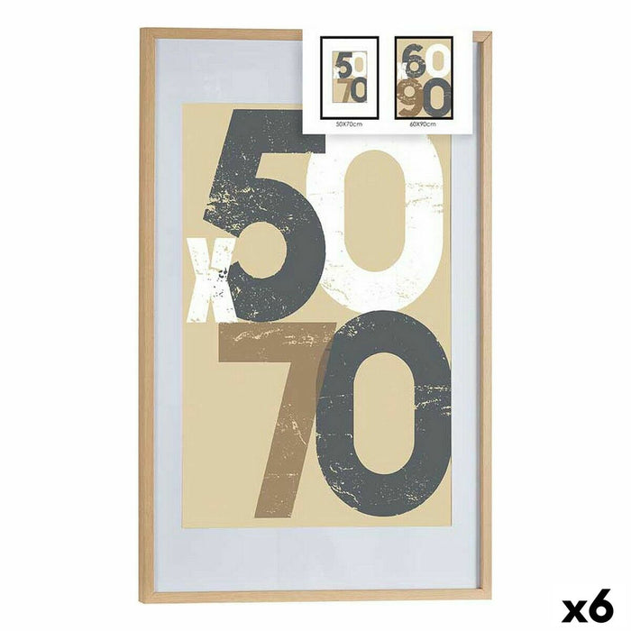 Рамка за снимки Gift Decor 668826-NATURAL 668826-NATURAL Естествен полистирен Пластмаса Дървен MDF 50 x 70 cm (6 броя)