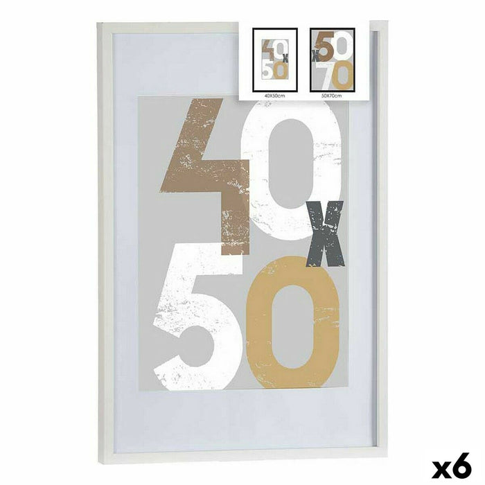 Рамка за снимки Gift Decor 668826-WHITE 668826-WHITE Бял полистирен Пластмаса Дървен MDF 50 x 70 cm (6 броя)