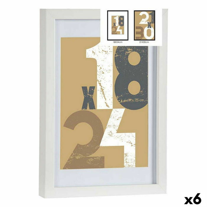 Рамка за снимки Gift Decor 668826-WHITE 668826-WHITE Бял Cтъкло Дървен MDF (6 броя)