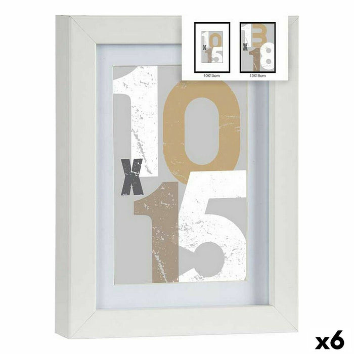 Рамка за снимки Gift Decor 668826-WHITE 668826-WHITE Бял Cтъкло Дървен MDF (6 броя)