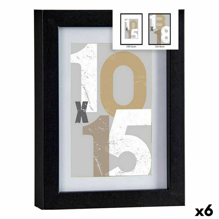 Рамка за снимки Gift Decor 668826-BLACK 668826-BLACK Черен Cтъкло Дървен MDF (6 броя)