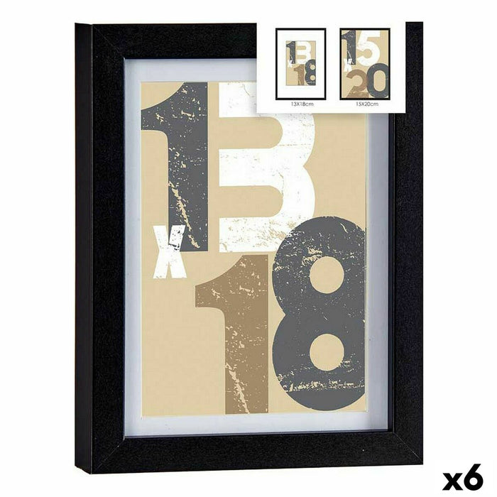 Рамка за снимки Gift Decor 668826-BLACK 668826-BLACK Черен Cтъкло Дървен MDF (6 броя)