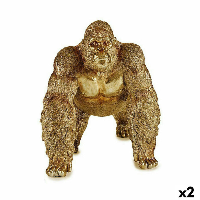 Декоративна фигурка Gift Decor XS210408 XS210408 Златен Горила 20 x 27,5 x 34 cm (2 броя)