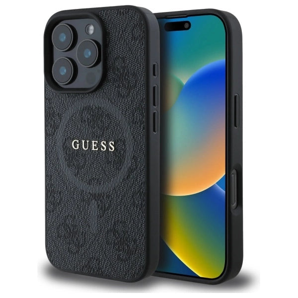 Калъф Guess 4G Ring Classic Logo MagSafe за iPhone 16 Pro Max - черен