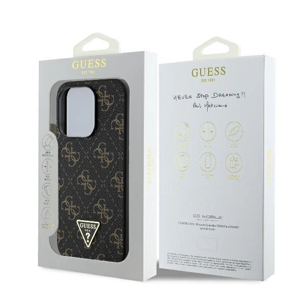 Guess New 4G Triangle Case за iPhone 16 Pro - черен