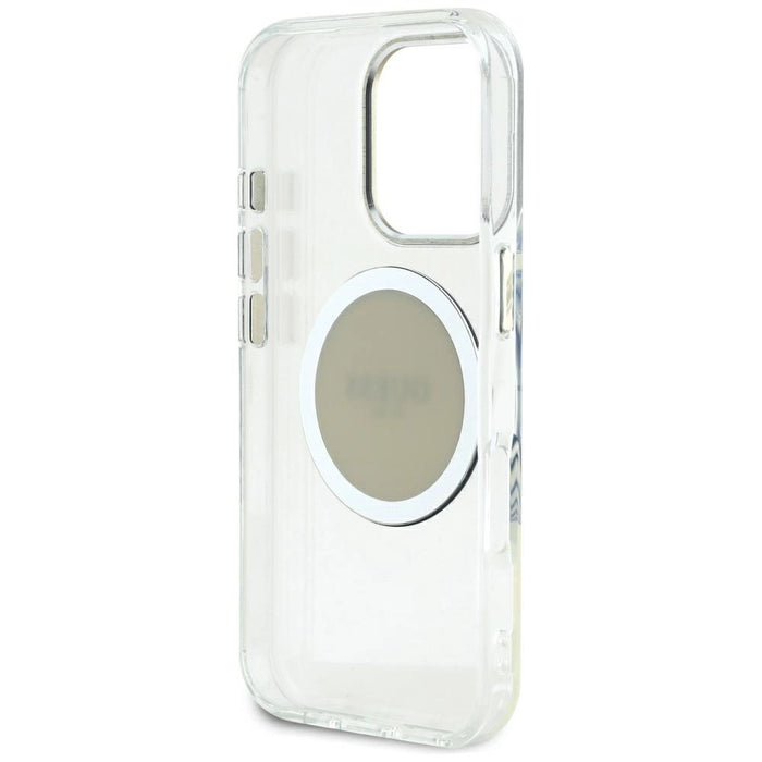 Калъф Guess IML Metal Colored Circle Classic Logo MagSafe за iPhone 16 Pro Max - сив