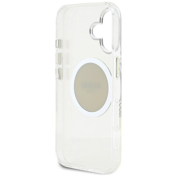 Калъф Guess IML Metal Colored Circle Classic Logo MagSafe за iPhone 16 - сив