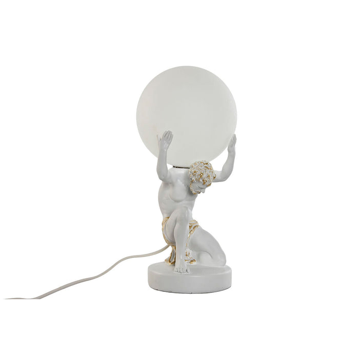 Настолна лампа Home ESPRIT Бял Златен Смола Пластмаса 220 V 14 x 14 x 32 cm