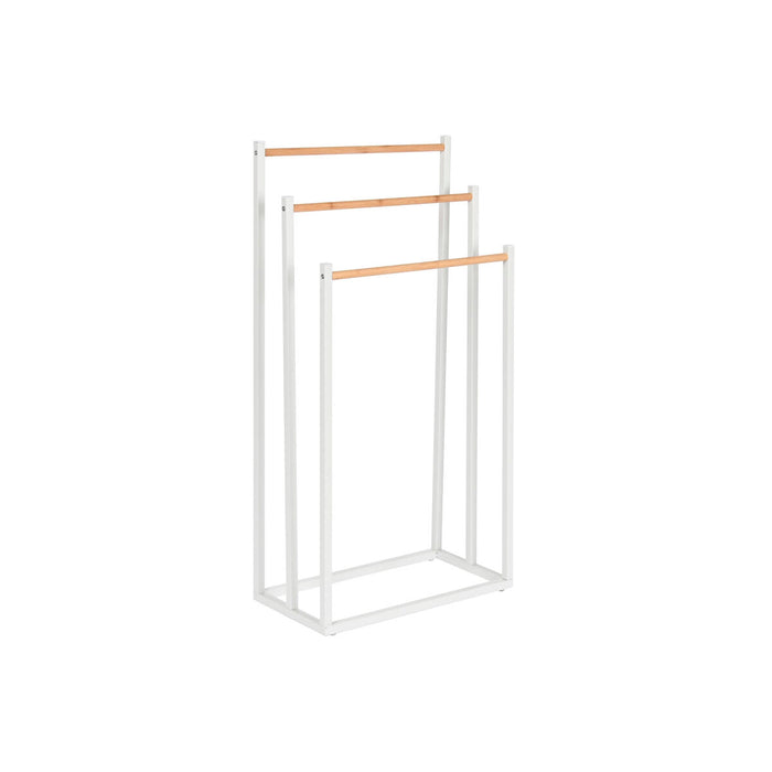 Поставка за кърпи Home ESPRIT Бял Естествен Метал Бамбук 45 x 22 x 85 cm