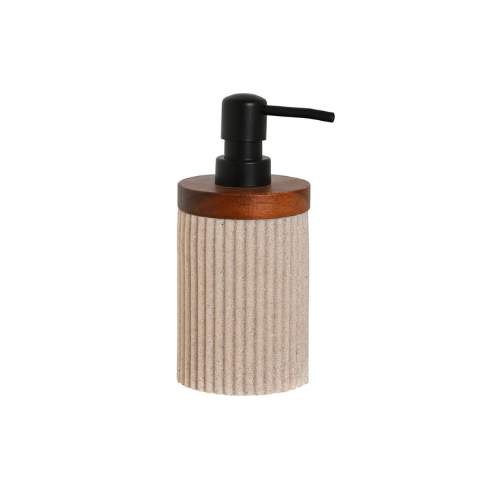 Дозатор за Сапун Home ESPRIT Кафяв Черен Бежов Смола Aкациево дърво 10 x 8 x 17,5 cm