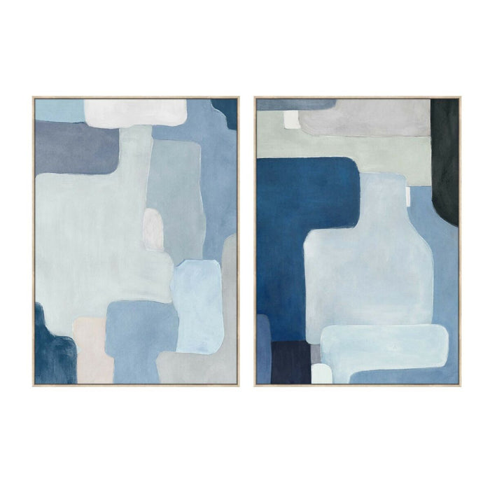 Картина Home ESPRIT Син Абстрактен Град 100 x 4 x 140 cm (2 броя)