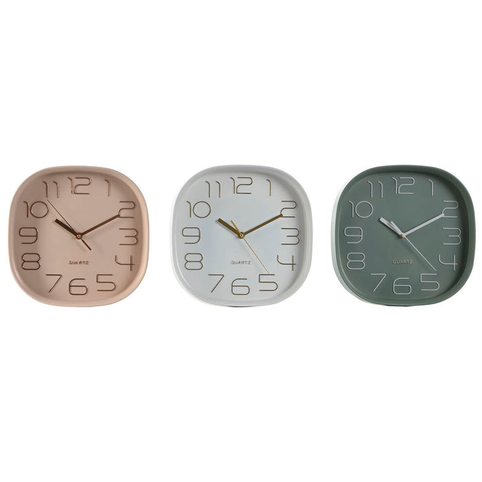 Стенен часовник Home ESPRIT Бял Зелен PVC 28,5 x 5 x 28,5 cm (3 броя)