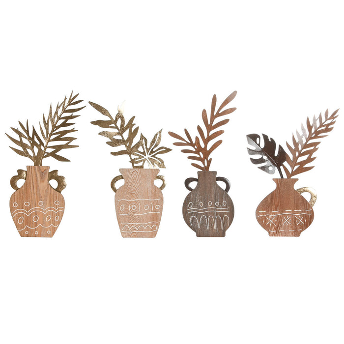 Декоративна фигурка Home ESPRIT Естествен Ваза Boho 28,5 x 2 x 50 cm (4 броя)
