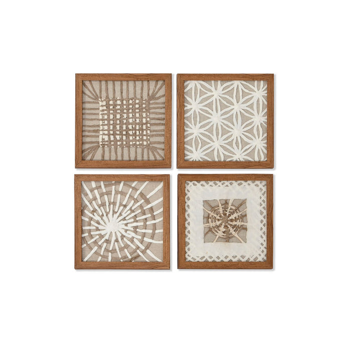Комплект от 4 снимки Home ESPRIT хартия Кристал 22 x 2 x 22 cm