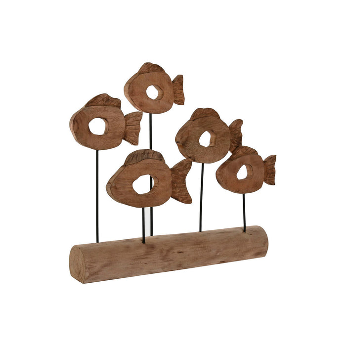 Декоративна фигурка Home ESPRIT Черен Естествен Риби 61,5 x 10 x 53,5 cm