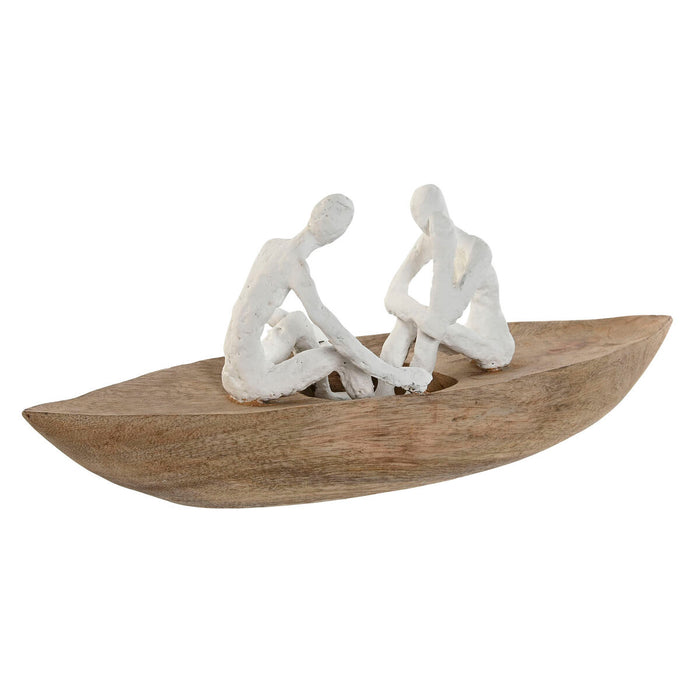 Декоративна фигурка Home ESPRIT Бял Естествен Кораб Средиземноморско 42 x 14 x 16 cm