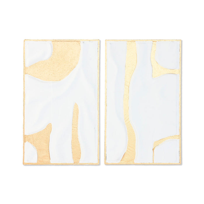 Декорация за стена Home ESPRIT Бял Златен Модерен 48 x 2,5 x 80,5 cm (2 броя)