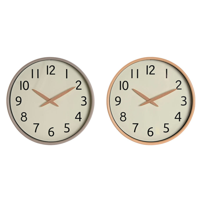 Стенен часовник Home ESPRIT Бежов Естествен PVC Дървен 30 x 4,7 x 30 cm (2 броя)