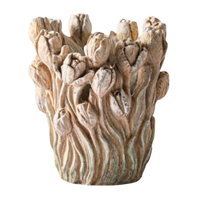 Ваза Home ESPRIT Сив Цимент Лале 21 x 21 x 23 cm