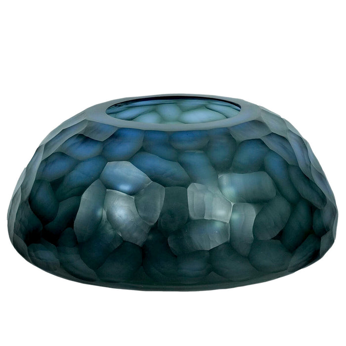 Ваза Home ESPRIT Син Кристал Модерен 33 x 33 x 14 cm