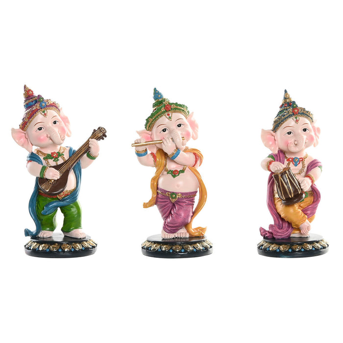 Декоративна фигурка Home ESPRIT Многоцветен Музикант Индианец 9 x 9 x 20 cm (3 броя)