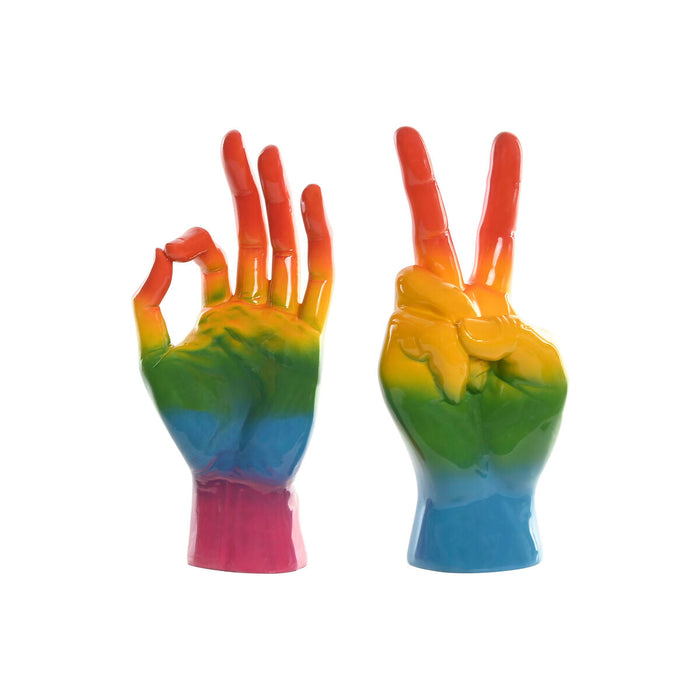Декоративна фигурка Home ESPRIT Многоцветен Ръка 16 x 10 x 36 cm (2 броя)