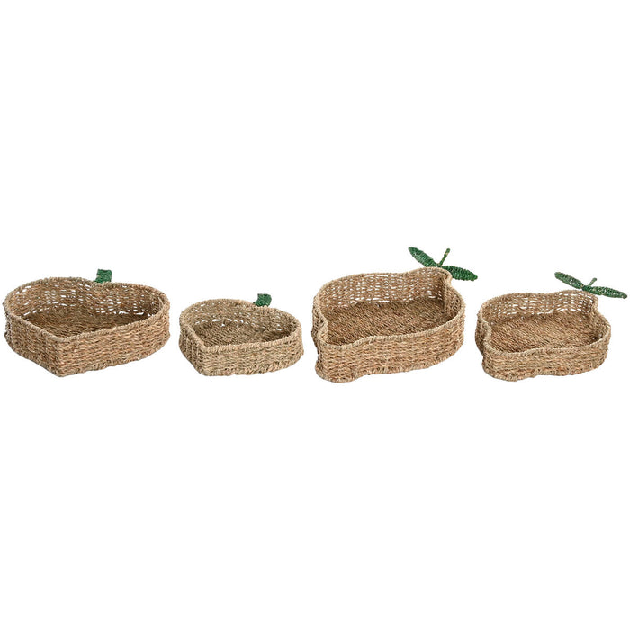Украса за център на маса Home ESPRIT Зелен Естествен Тропически 33 X 32 X 8 CM (2 броя)