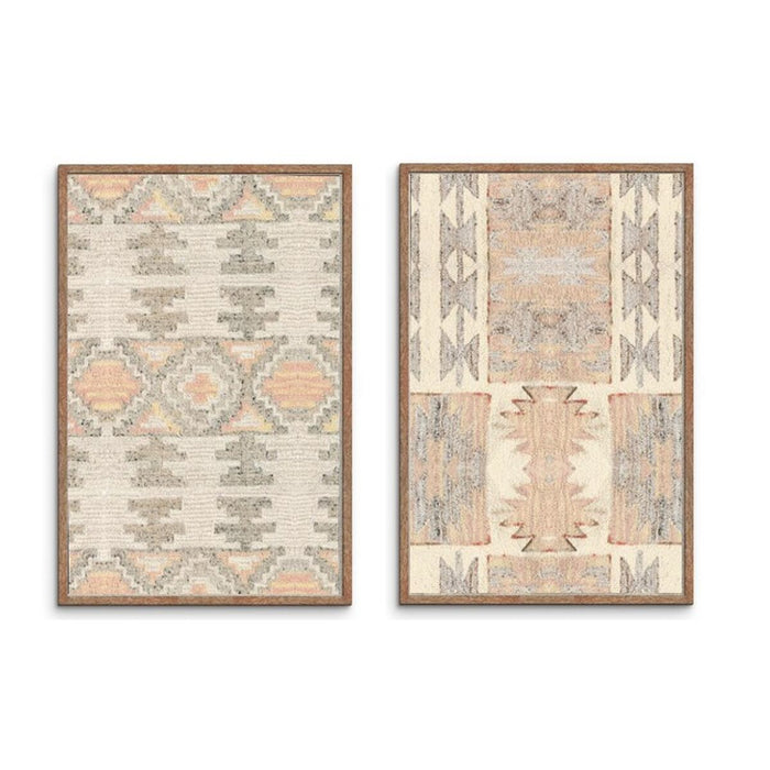 Картина Home ESPRIT Червен Бежов Сив 75 x 3 x 105 cm (2 броя)