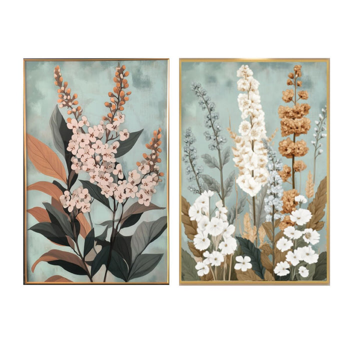 Картина Home ESPRIT Зелен Lilled Shabby Chic 80 x 3,5 x 120 cm (2 броя)