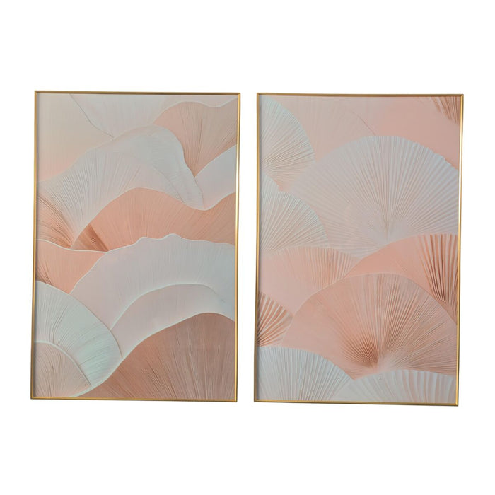 Картина Home ESPRIT Бял Бежов Модерен Скандинавски 80 x 3,5 x 120 cm (2 броя)