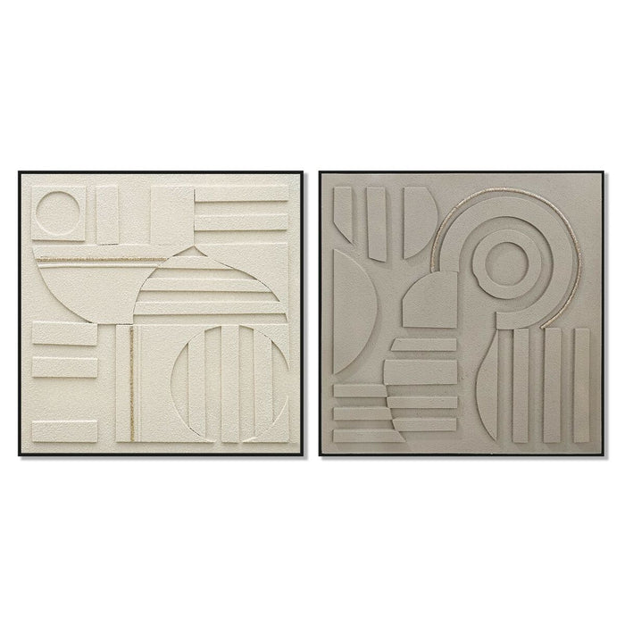 Картина Home ESPRIT Кафяв Бежов Модерен Град 102 x 4,5 x 102 cm (2 броя)