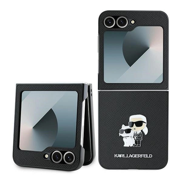 Karl Lagerfeld Saffiano Metal Pin Case за Samsung Galaxy Z Flip 6 - черен