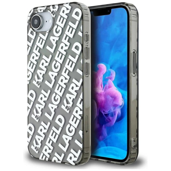 Калъф Karl Lagerfeld IML Repeat Logo за iPhone 16e - сребрист