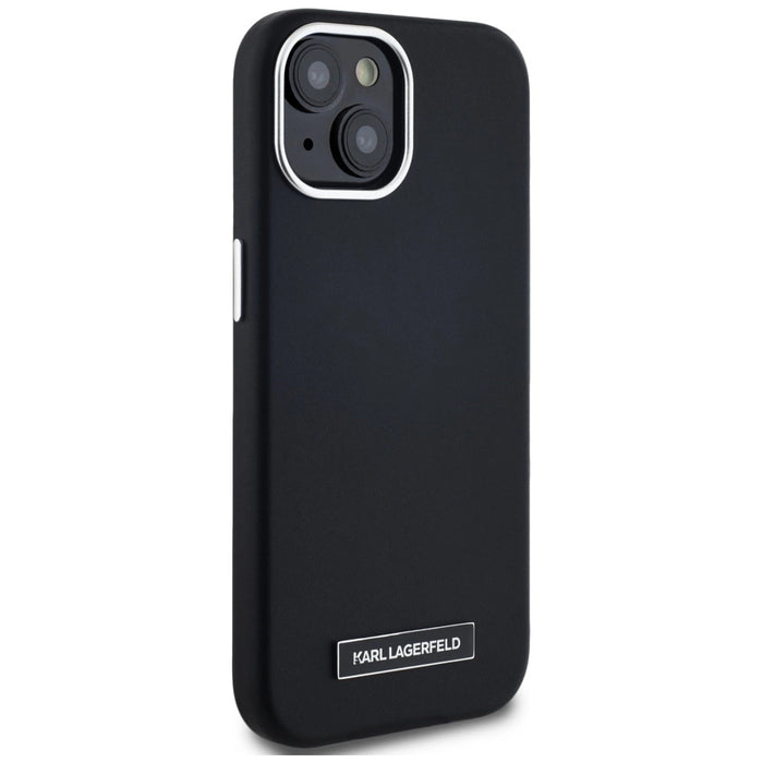 Калъф Karl Lagerfeld FW Metal Plate MagSafe iPhone 15 - черен