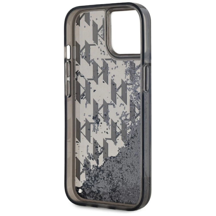 Karl Lagerfeld Liquide Glitter Monogram Gradient Case iPhone 15 - черен