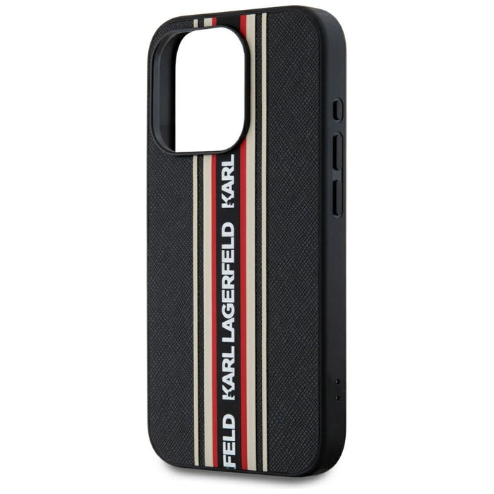 Калъф Karl Lagerfeld Saffiano Athleisure Stripes Cord iPhone 15 Pro - червен