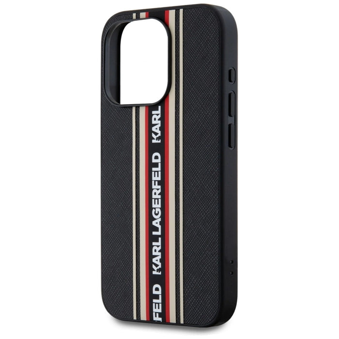 Калъф Karl Lagerfeld Saffiano Athleisure Stripes Cord iPhone 15 Pro Max - червен