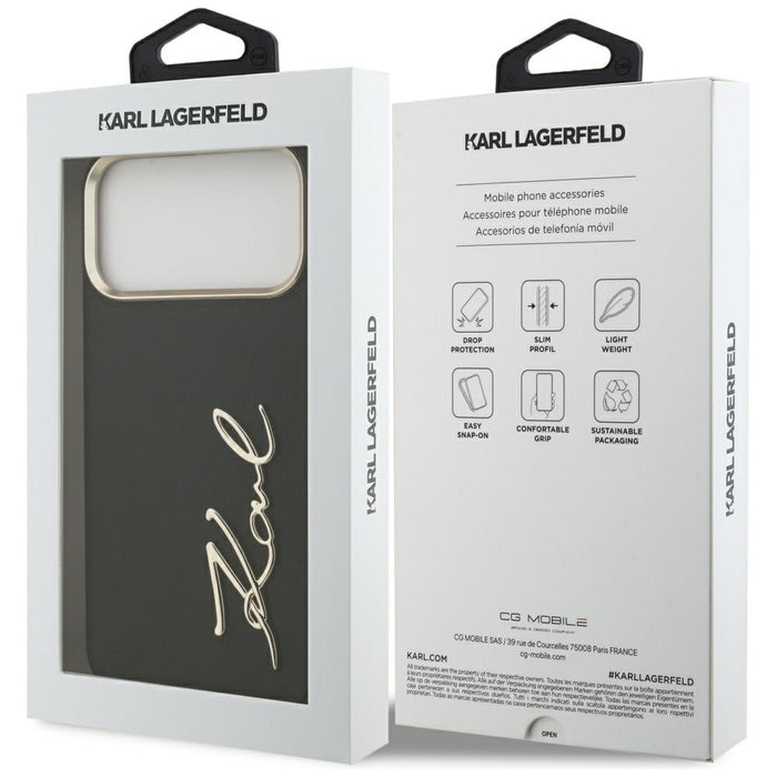 Karl Lagerfeld Karl Script Logo Case за iPhone 17 Pro Max - черен