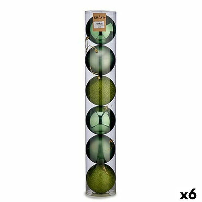 Комплект Коледни Топки Krist+ 00804 00804 Зелен Пластмаса Ø 12 cm 6 Части (6 броя)