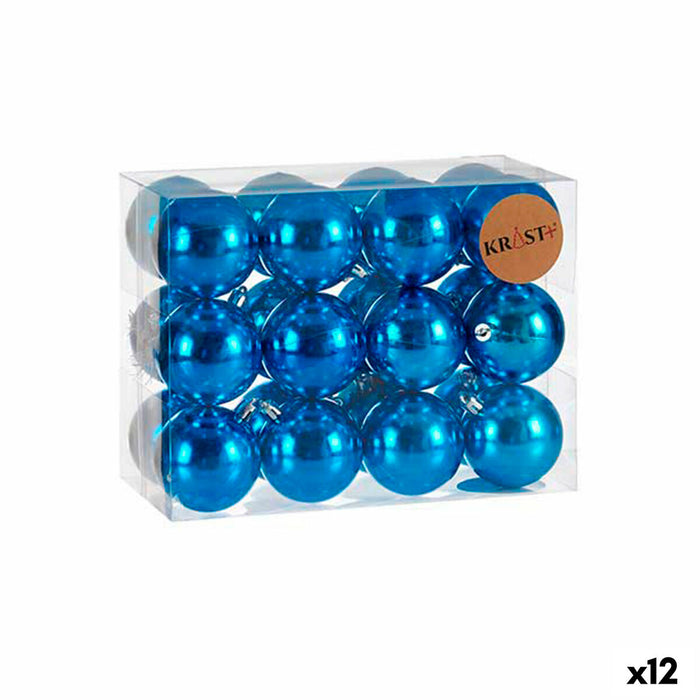 Комплект Коледни Топки Krist+ K1912477-1 K1912477-1 Син Пластмаса (12 броя)